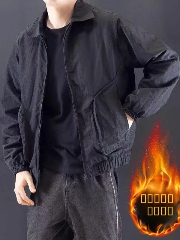 

Мужская приталенная куртка Slim Fit: новая тонкая верхняя одежда для весны и осени, в стиле ретро-рабочей одежды, модная, качественная, универсальная, с длинными рукавами, для молодежи