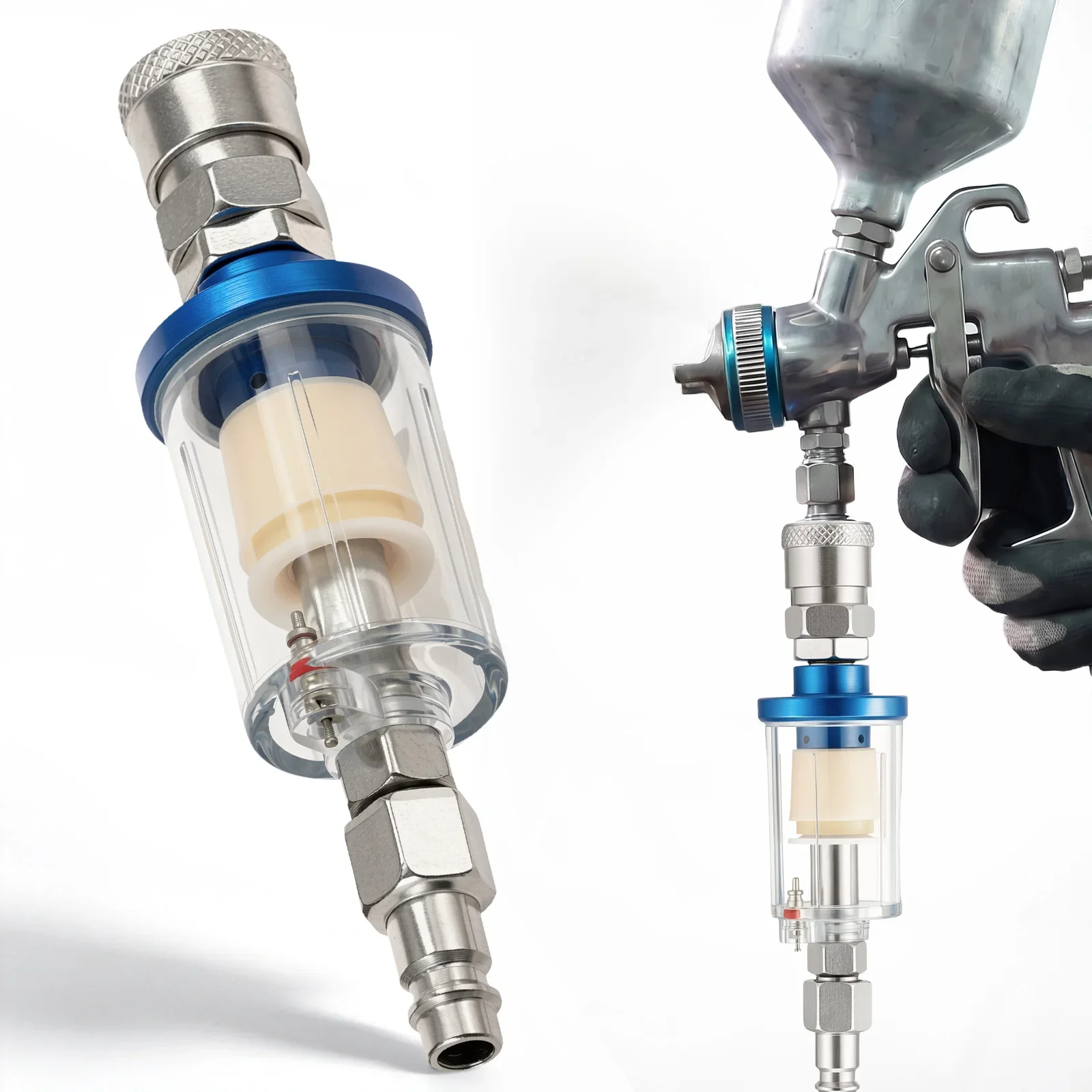 1/4 Inch Air Compressor Oil Water Separator Spray Paint Gun Oil Water Separation Mini Filter Pneumatic Parts For Compressor