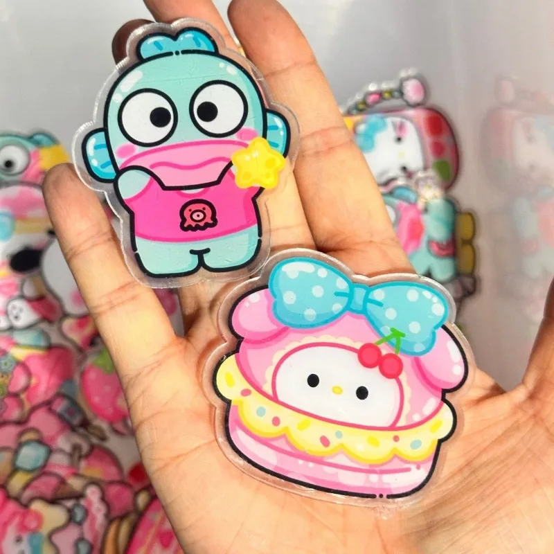 Sanrio อะนิเมะการ์ตูน Hello Kitty Kuriomia 2ซม. ชิ้นส่วนอะคริลิคทำด้วยมือ DIY วัสดุกระเป๋าจี้ที่มีรูน่ารักของขวัญ