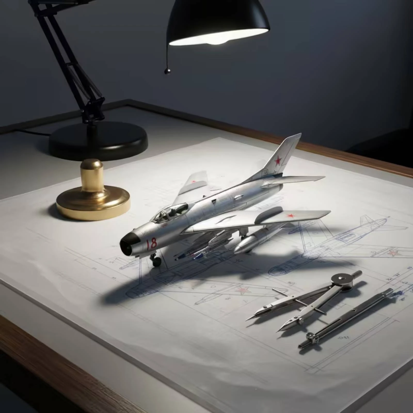 MiG-19PM Model Metal Soviet Fighter Model Die-Cast Jet with Missiles Detailed Silver-Toned for Collectors, Office