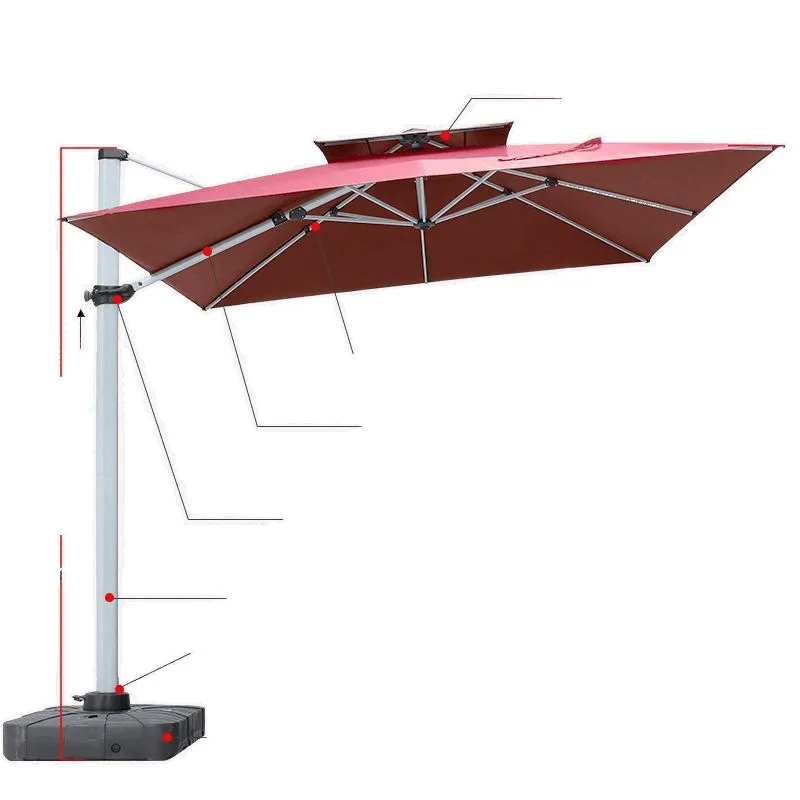 

Outdoor Parasol Court Umbrella Terrace Balcony Stall Large Sun Umbrella Villa Garden Outdoor Light Bar Bead Roman Umbrella
