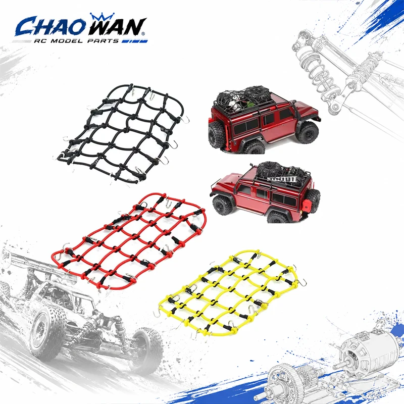 RC Crawler Elastic Roof Cargo Net Simulation Luggage Net with Hooks for 1/10 Axial SCX10 Traxxas TRX4 D90 RC Model Car Roof Rack