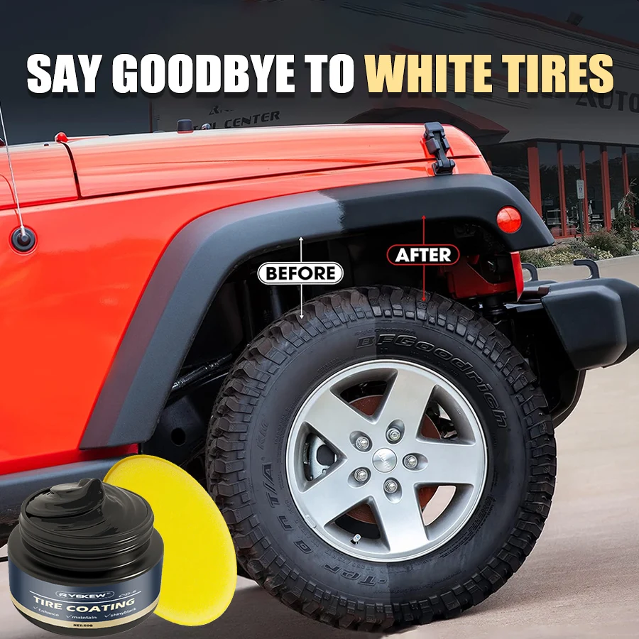 50g Multifunctional Tire Care Paste for Cars, Motorcycles, and Bicycles, Black Durable Formula, Anti-Crack and Anti-Scratch, Gen