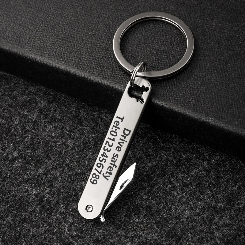 Unboxing Keyring Drive Safe Custom Lettering Anti-lost Car Keychians Personalized Card Trinket Key Rings Holder for Best Gifts