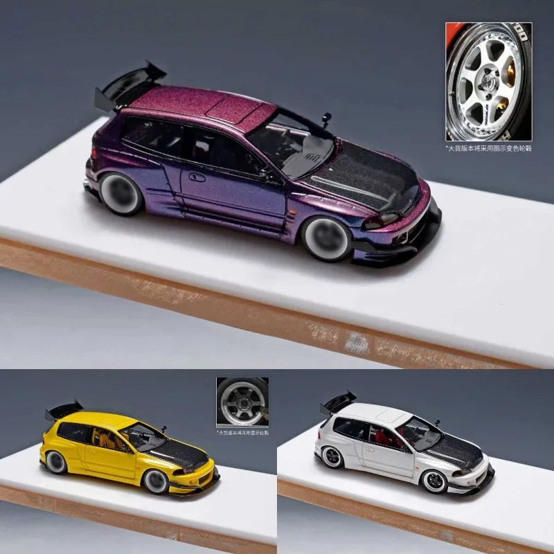 YM 1:64 Scale Honda Civic EG4 K20 Rocket Rabbit Resin Car Model