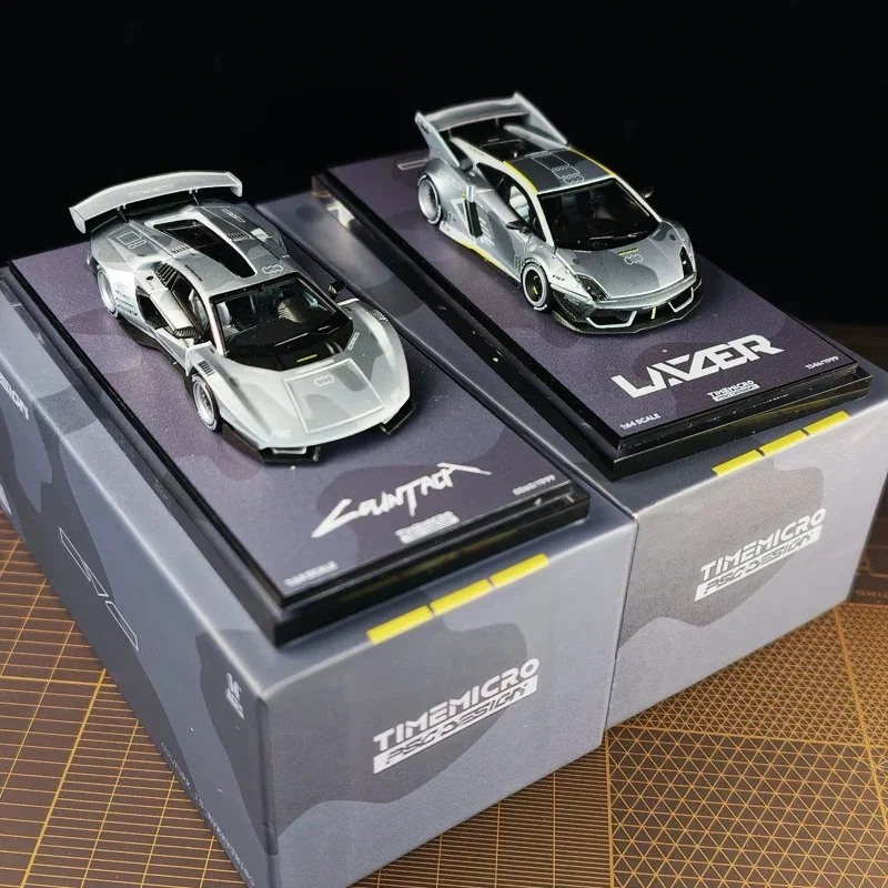 TimeMicro × PSC DESIGN 1:64 Lamborghini Countach V × Gallardo Lazer Alloy Diecast Model Car Collectible Gift Ornament