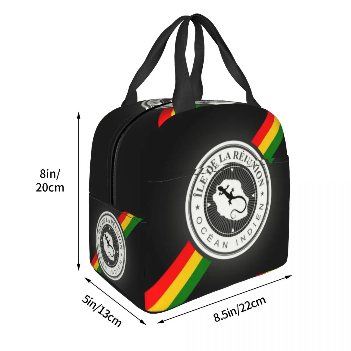 Ile De La Reunion Island Insulated Lunch Bag for Women Margouillat Beach Portable Thermal Cooler Bento Box Kids School Children