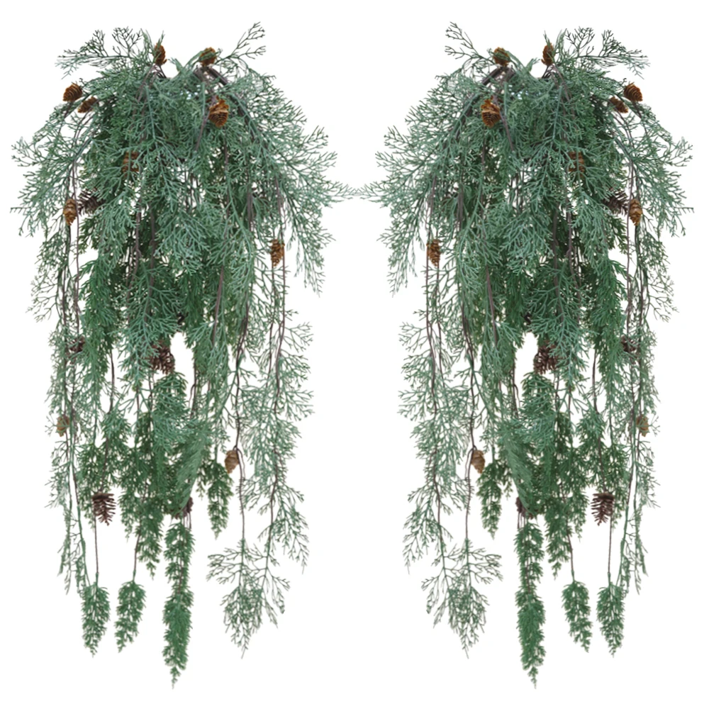 

Artificial Pine Branches with Cones 41.3inch Artificial Hanging Plants Garland for Greenery Teardrop Swags Wreath for Christmas