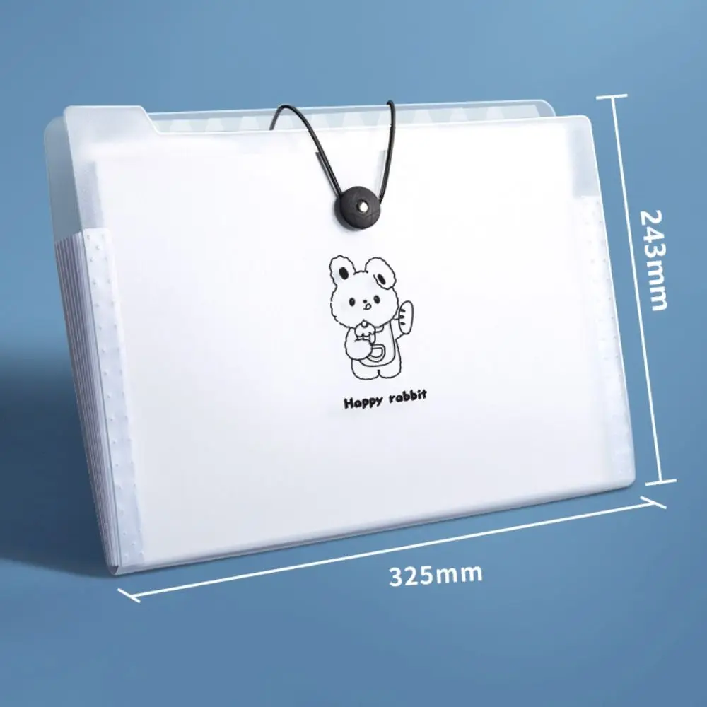 Cartoon Waterproof A4 File Folder Large Capacity 8/12Pockets Test Paper Storage Folder PP File Organizer Students