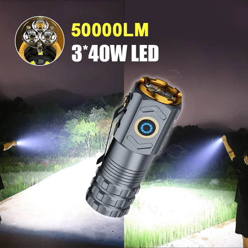 LED Strong Light Flashlight Rechargeable Multi functional For Long Range Portable Outdoor Home Mini Flashlight Cap Clip Light