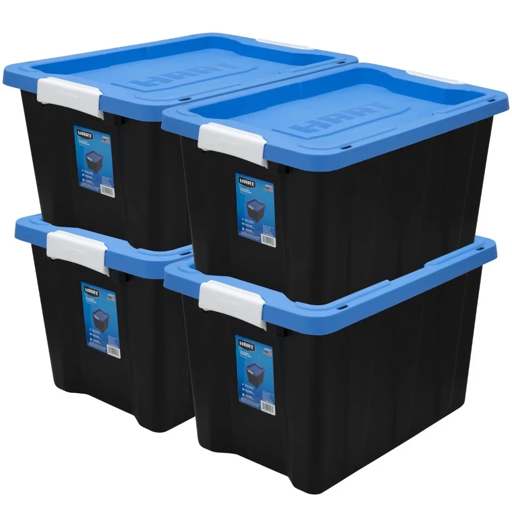 12-галлонный сверхмощный пластиковый контейнер для хранения с защелкой, черный
