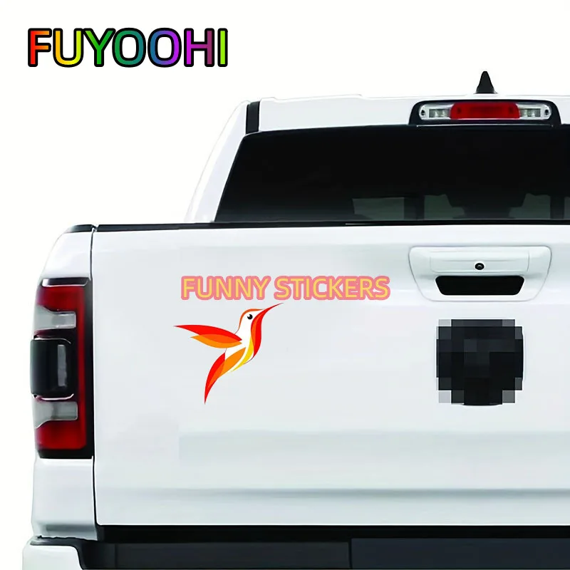 FUYOOHI Beautiful Abstract Colorful Hummingbird Art Truck Car Bumper Sticker Vinyl Decal