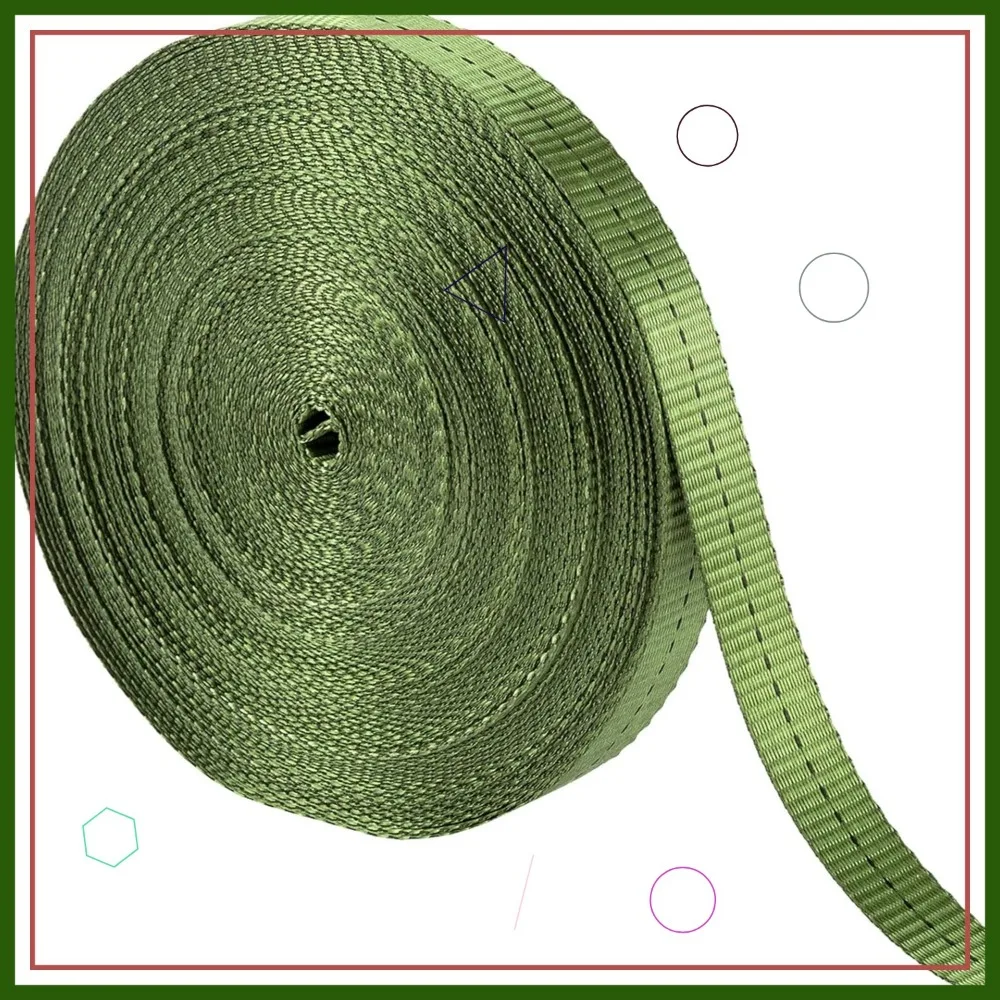 

108FT Tree Support Straps - 2,425 Lbs Strength, Green Blend for Staking Young Trees Straight and Storm Protection, 1" Wide