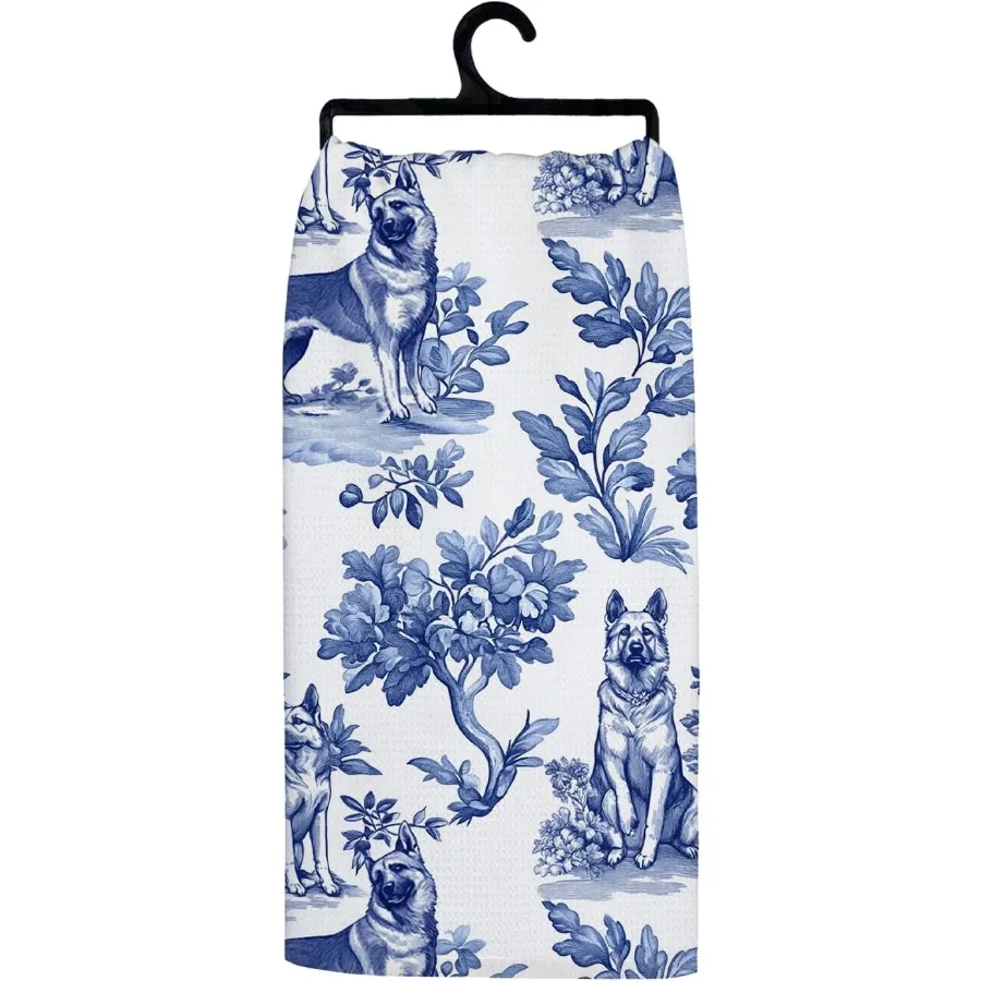 

German Shepherd Kitchen Towels Chinoiserie Blue and White German Shepherd Gts for Dog Lover Mom German Shepherd Dish Tea Towels