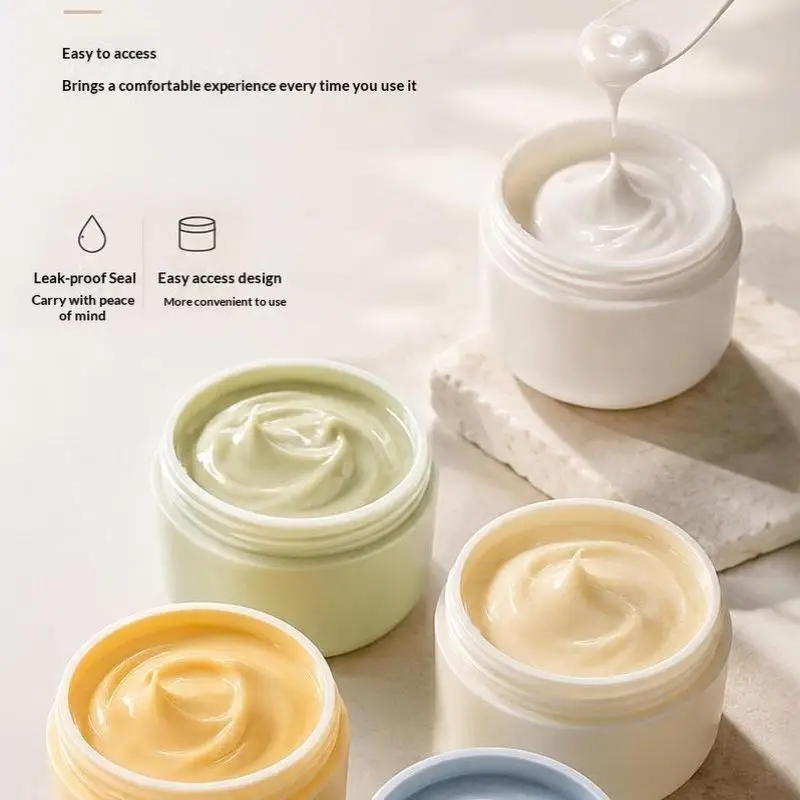 BPA Free Empty Travel Cream Jar 50/100/120g Refillable Makeup Lotion Pot with Spoon for Beauty Lovers