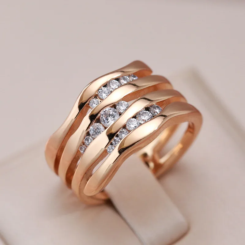 18K Multi rose Gold Ring for Women Natural  Diamond with Diamond Jewelry Anillos De Bizuteria Anillos Mujer Gemstone Rings Box