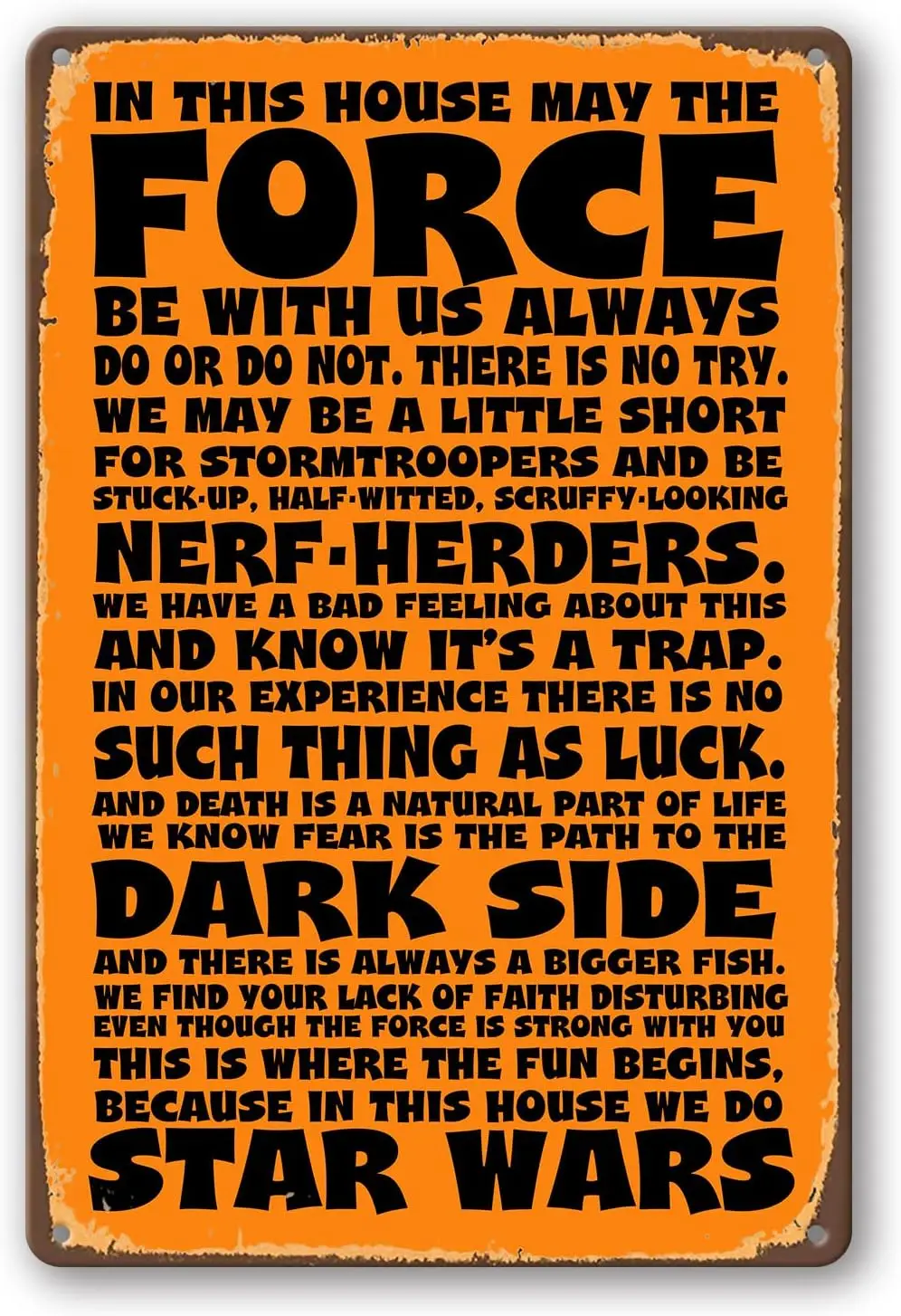 DOSEK Metal Tin Sign In This House Compatible For Home Wall Art Decor Gifts Bathroom Accessories May The Force Be With You Do