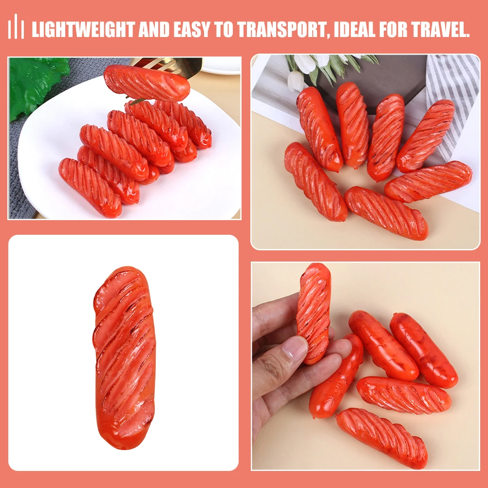 

3 Pcs Simulated Sausage Artificial Realistic Decor PVC Mini Hot Dog Models for Food Styling Photography Props Display Teaching