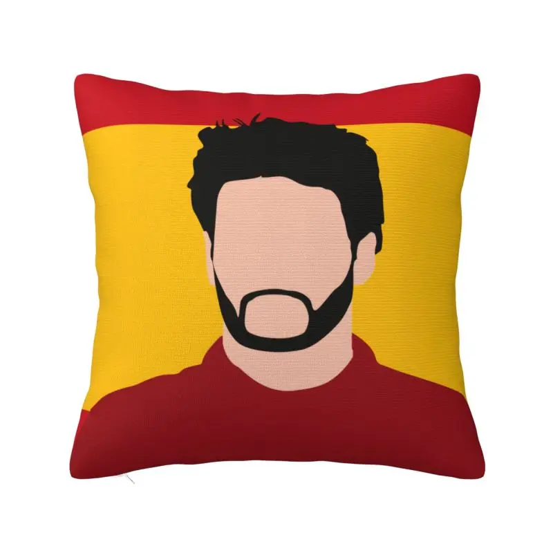 Custom Nordic Carlos Sainz 55 Formula Racing Minimalistic Face Cushion Cover Soft Pillow Case