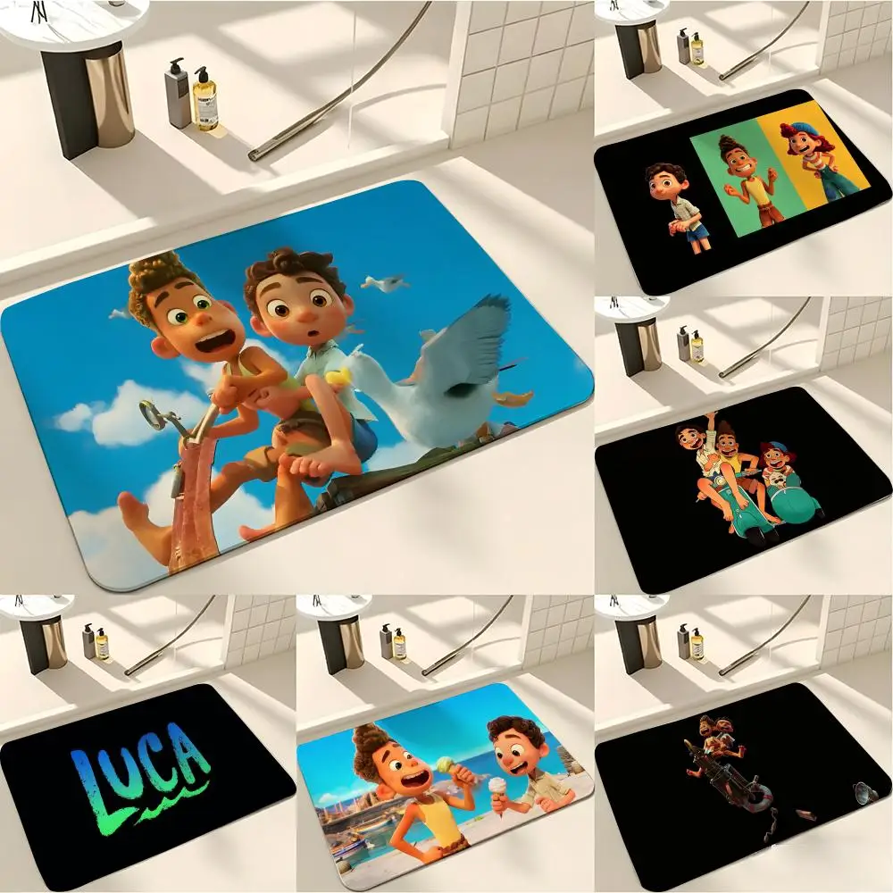 Hit Anime L-Luca Floor Mat Absorbent Floor Mat Non-Slip Entrance Rug for Bathrooms Restrooms and Toilets