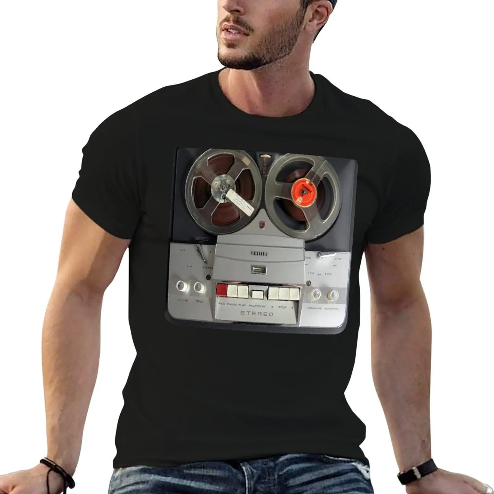 Vintage Reel To Reel Machine T-Shirt t shirt custom print man t shirt luxury t shirt man plain T-shirt