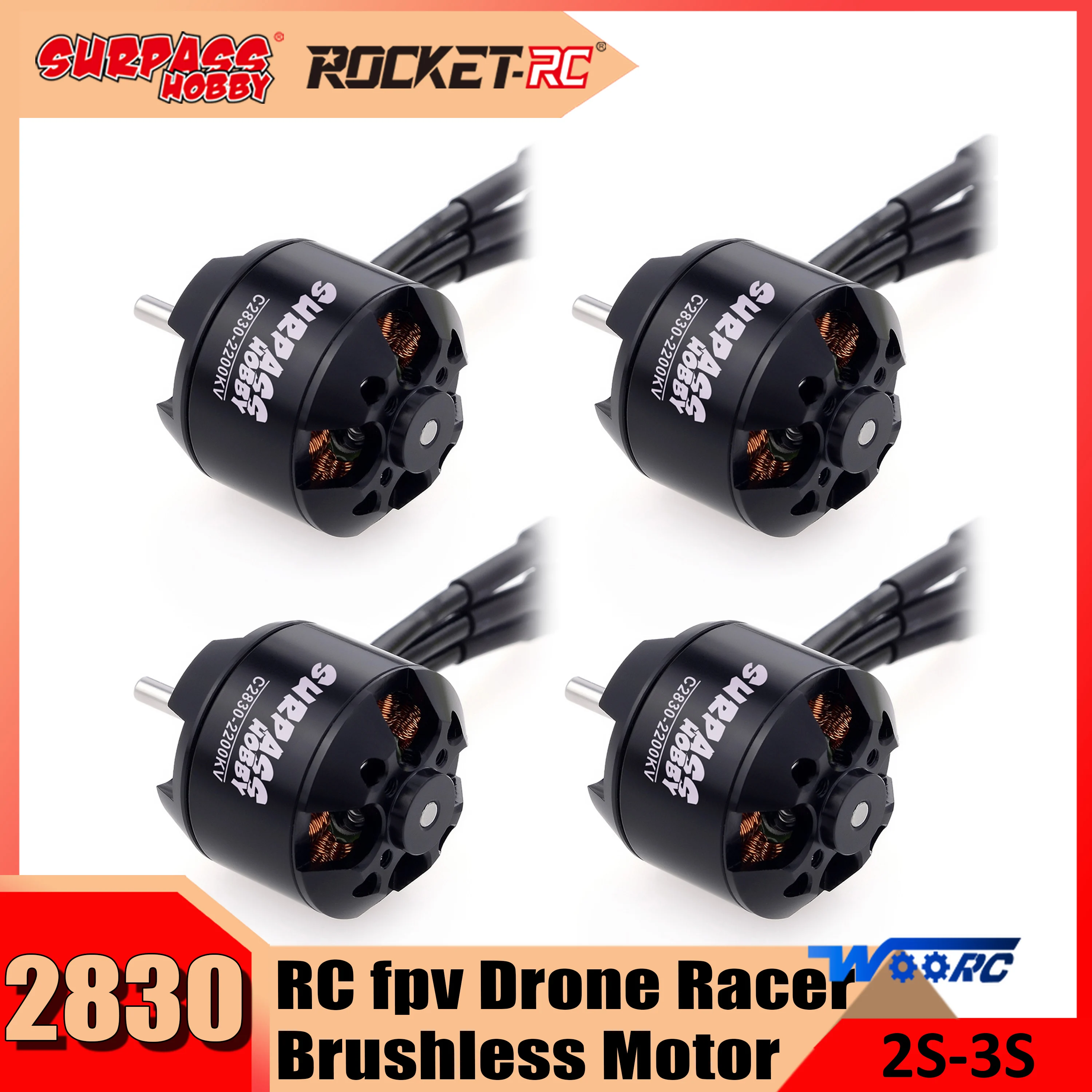 1/4PCS Surpass Hobby 2830 1300KV 1000KV 850KV 750KV Outrunner Brushless Motor for RC 300g-700g Airplane Fixed-wing Aircraft