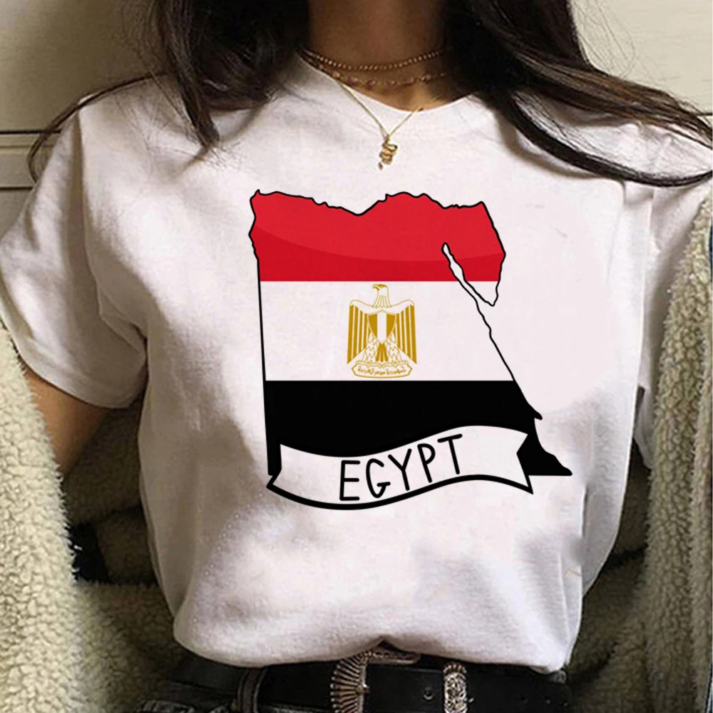 Egypt t-shirts women designer manga comic tshirt female 2000s designer manga clothes