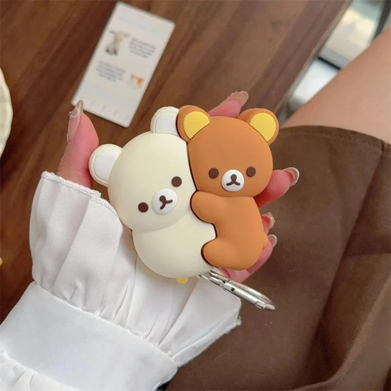 Funda For Airpods Pro 3 2025 USB-C Cover Cute 3D Cartoon Hug Rilakkuma Bear Silicone Headphone Case for Airpods 1 2 3 4 pro pro2 view 2