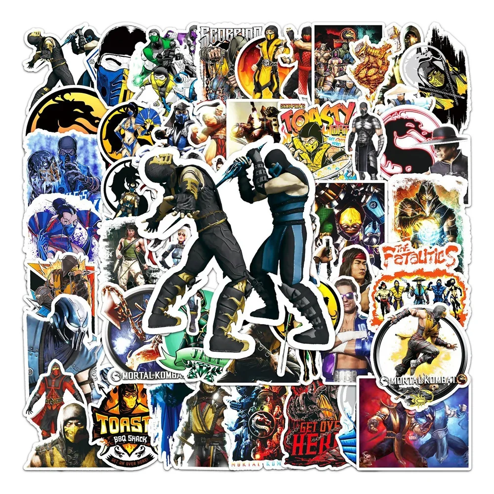 10/30/50PCS Mortal Kombat Graffiti Sticker Game Waterproof Sticker DIY Skateboard Water Cup Suitcase Sticker Wholesale