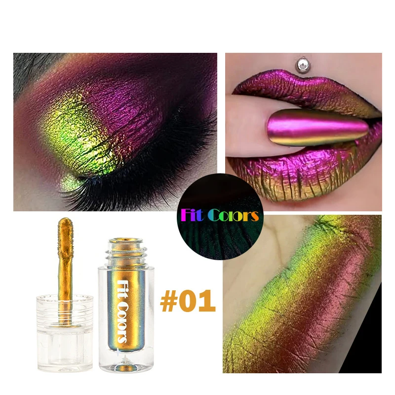 Sombra de ojos que cambia de color cálido, máscara de camaleón óptico líquido para labios y mejillas