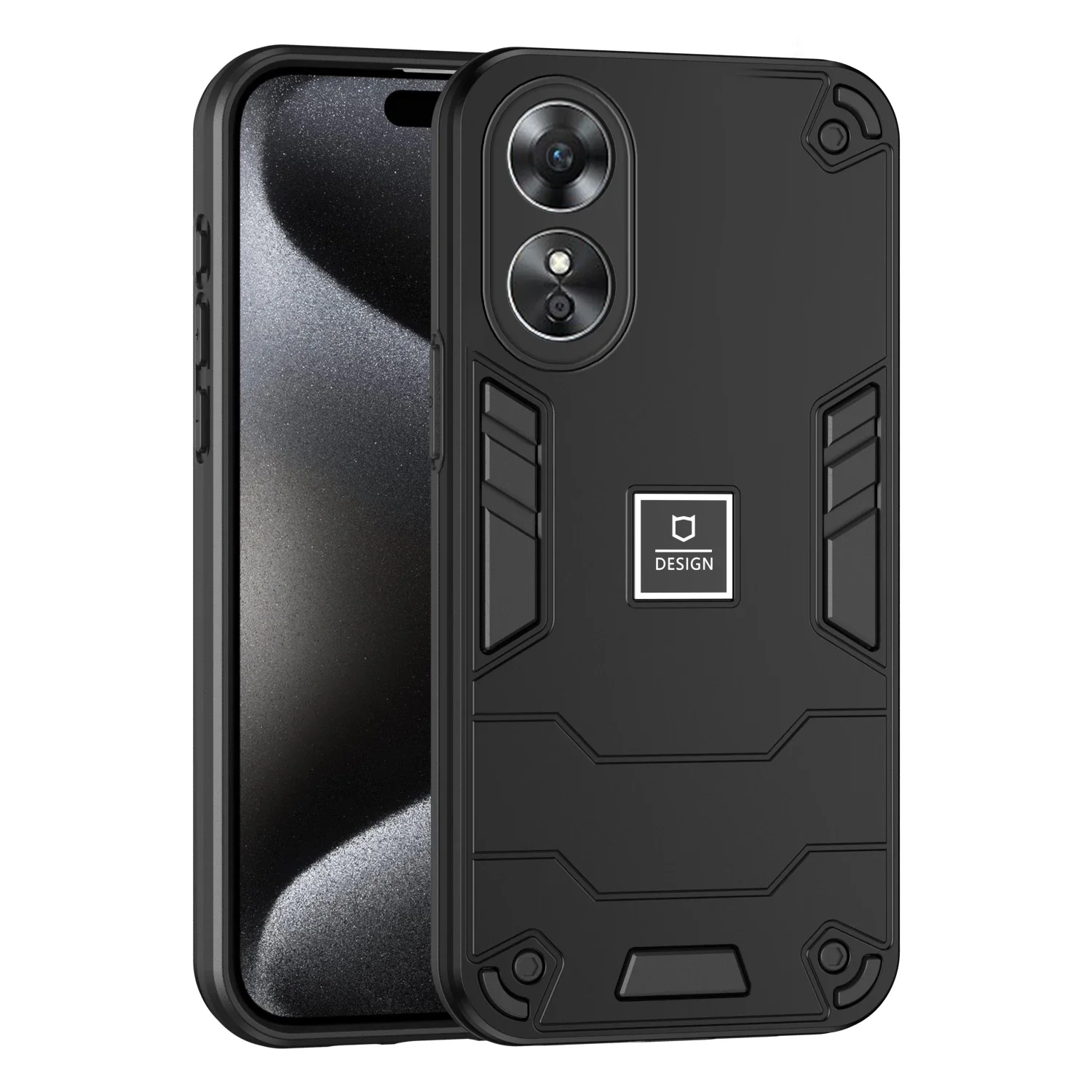 2 in 1 Hybrid Armor Shockproof Phone Case For OPPO A17 A17K 4G 6.56 inches Soft TPU Frame Hard Plastic Protective Back Cover