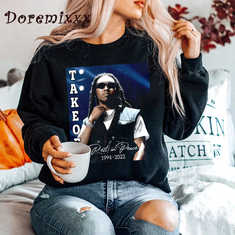 

TAKEOFF 1944-2022 Sweatshirt Rock and Roll Rap Band Pullover Women's Tops Vintage Clothes for Women Men Hoodies Streetwear