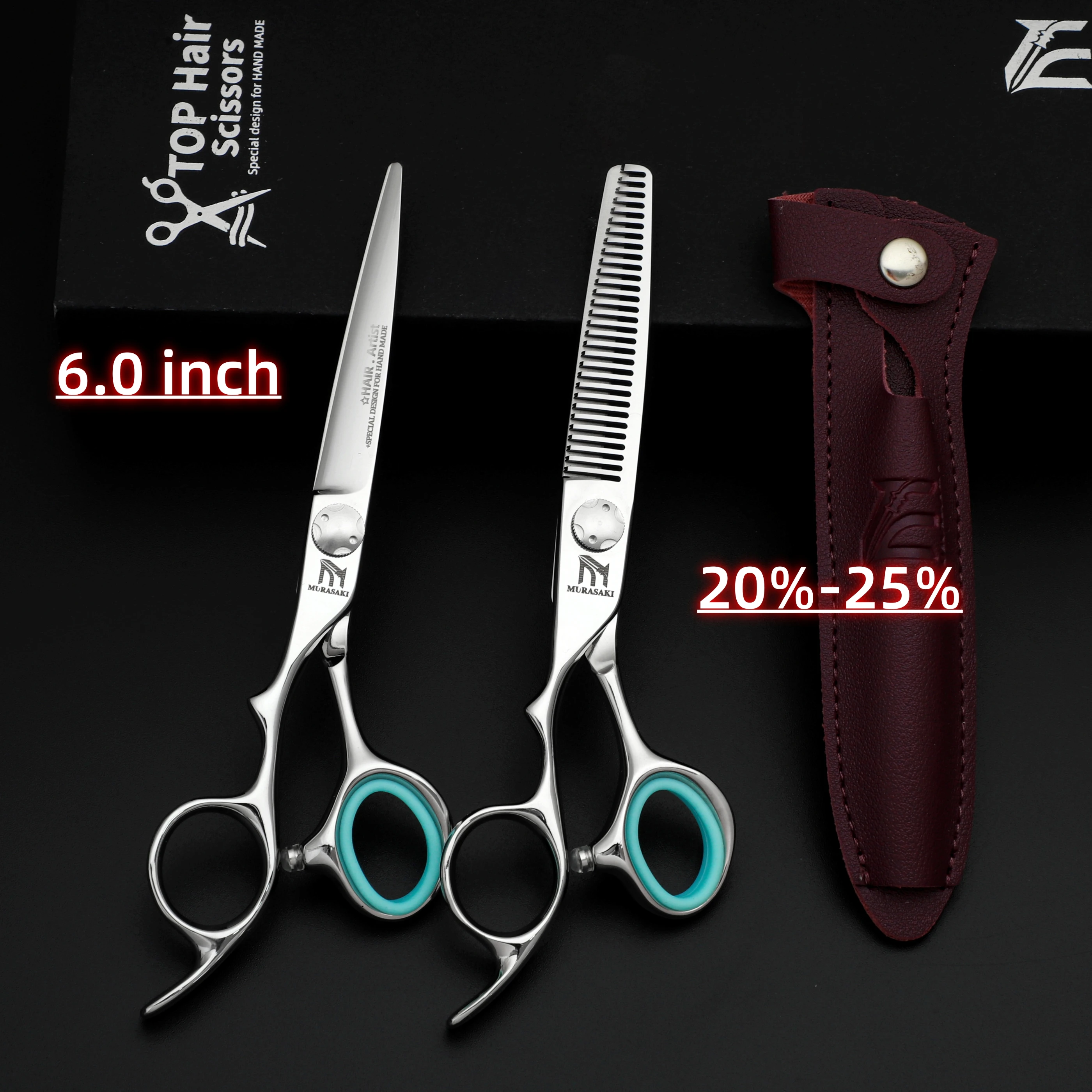 Professionelle Linkshänder-Schere, 6-6,5-6,8 Zoll Haarschneideschere, Japanischer 440C Stahl, Hochwertiges Friseurzubehör – Detail 17
