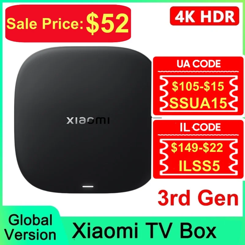 In Stock Global Version Xiaomi Mi TV Box S 3rd Gen 4K UHD Wifi6 Bluetooth 5.2 2GB 32GB Google Assistant Google TV Media Control