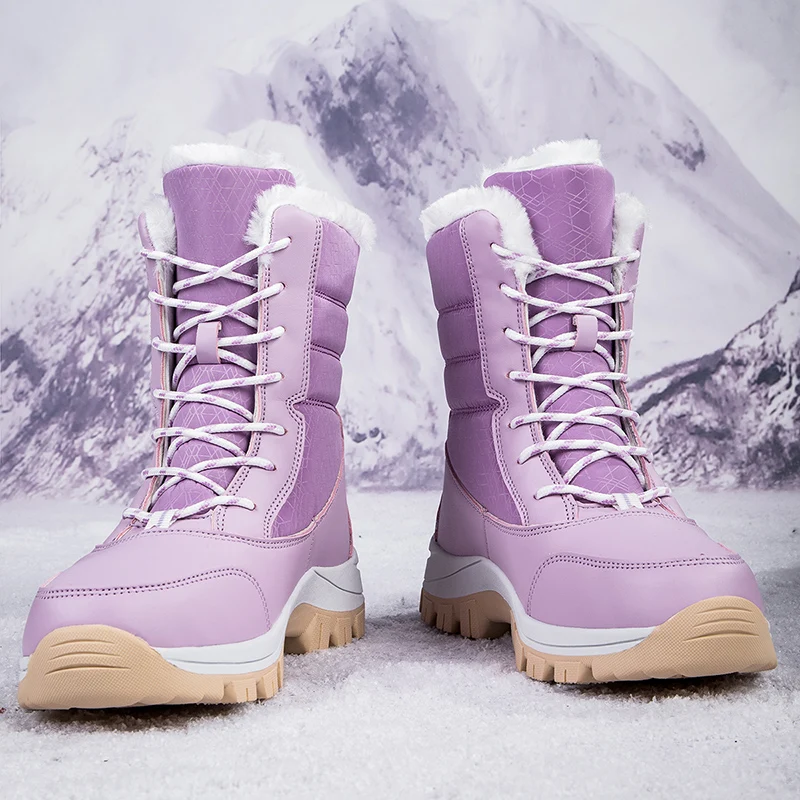 YISHEN Snow Boots Women Casual Winter Warm Plush Lining Non-slip Boots Platform Chunky Shoes Outdoor Waterproof Femmes Bottes