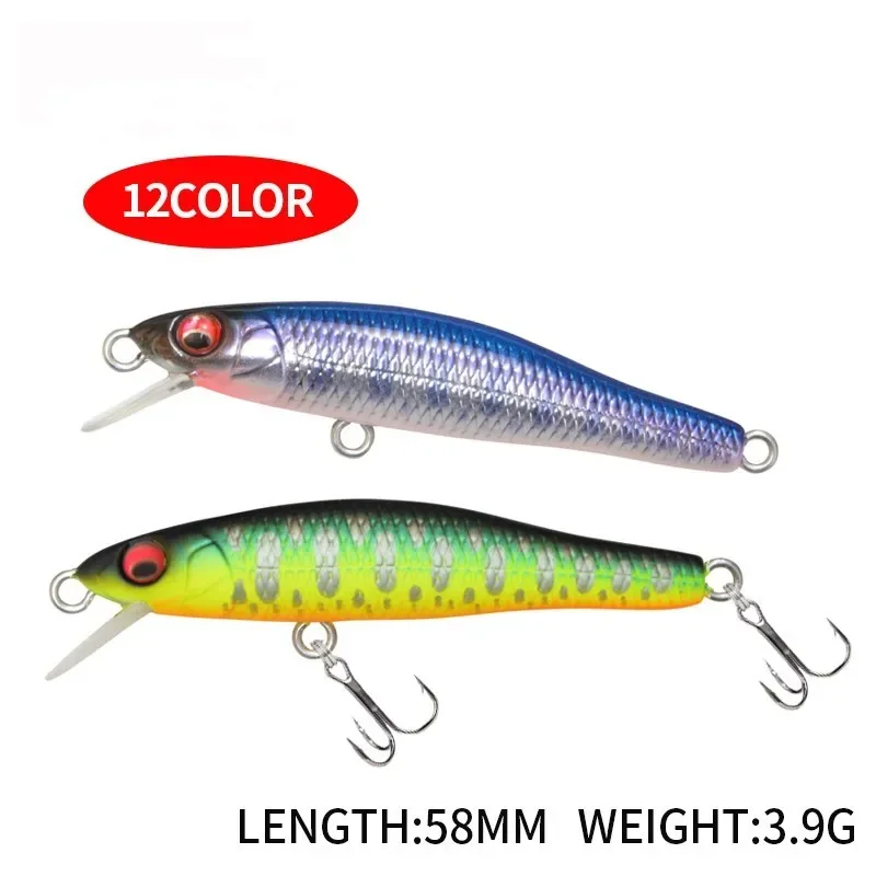 ZWICKE 1Pcs 58mm 3.9g Sinking Minnow Wobbler Fishing Bait Hard Bait Minnow Pesca Artificial Pike Seabass Carp Fishing Lure