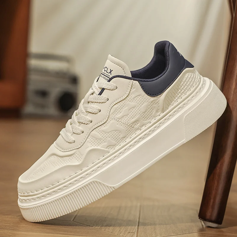 

2025 Men's Spring/Autumn Viral Chunky Sneakers - Hong Kong Style Trendy Casual Shoes, Height-Boosting for Students & Skaters