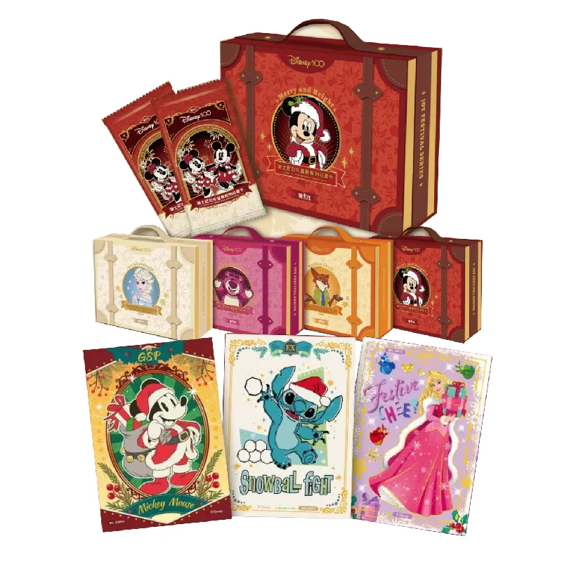Genuine Disney Cards Joy Carnival Collectible Cards Official Animation Peripherals Mickey Mouse Card Gift Box Holiday Gifts