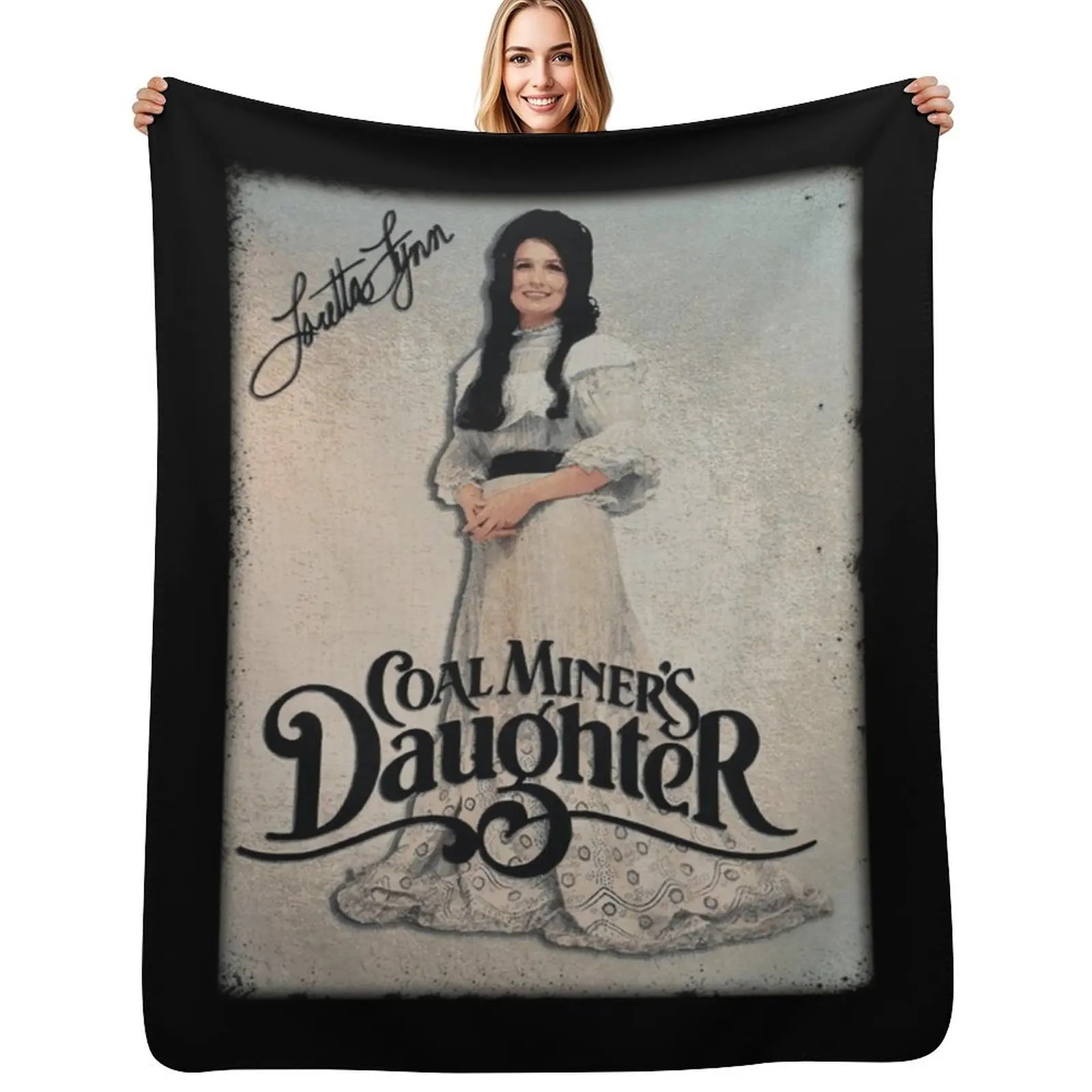 Loretta Lynn signed Throw Blanket Soft Sherpa Fleece Warm Blanket for Winter
