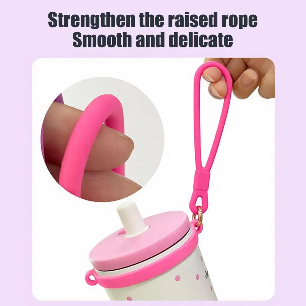 Multi Purpose Bottle Handle Silicone Water Bottle Handle Strap Universal Flexible Lanyard for Outdoor Travel Lightweight