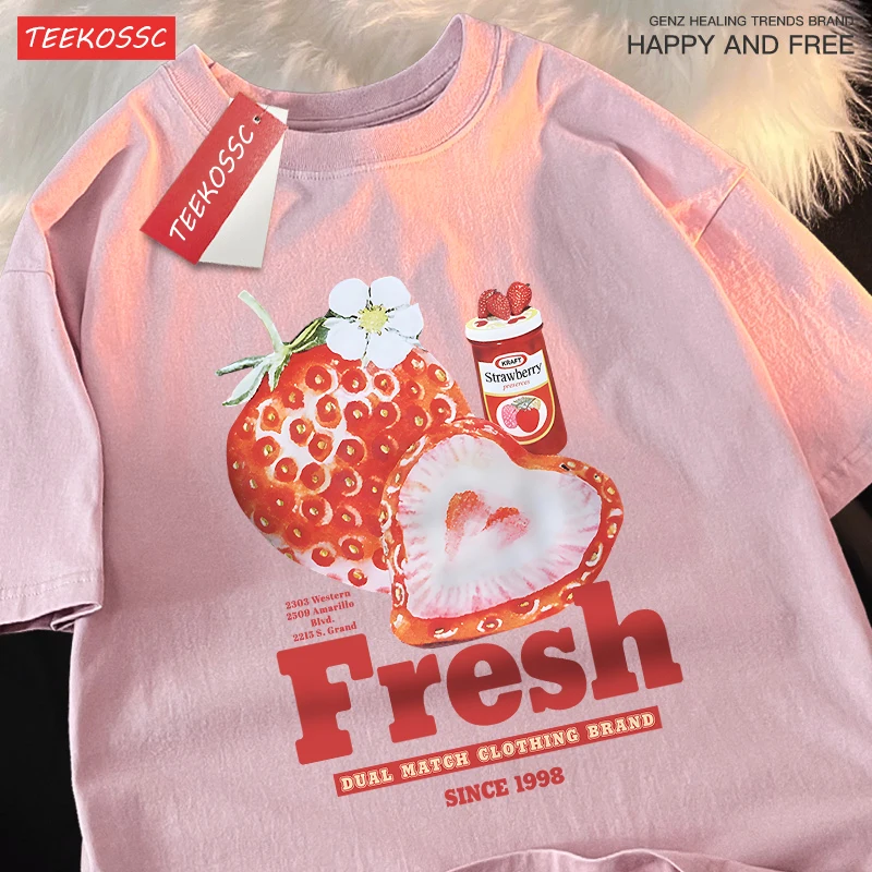 Fresh Fresh Strawberries Since 1998 Tshirts Men Women Comfortable Casual T Shirt Couple Cotton T Shirts Loose Crewneck T-Shirt
