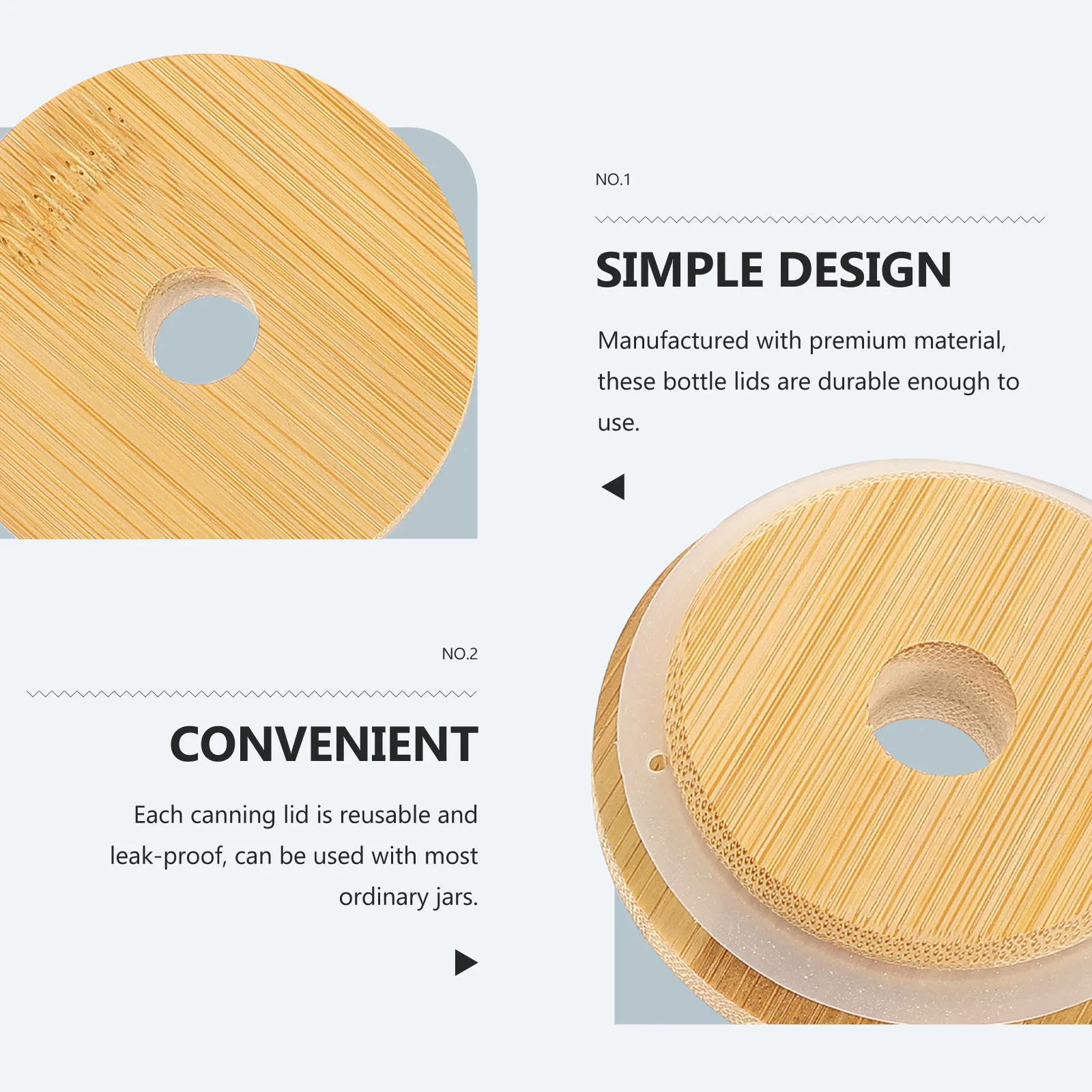 

Beverage Cup Set Leak Proof Lids Straw Hole Jar Covers Stainless Steel Bottle Caps Reusable Sealing Lids Mason Jars Storage