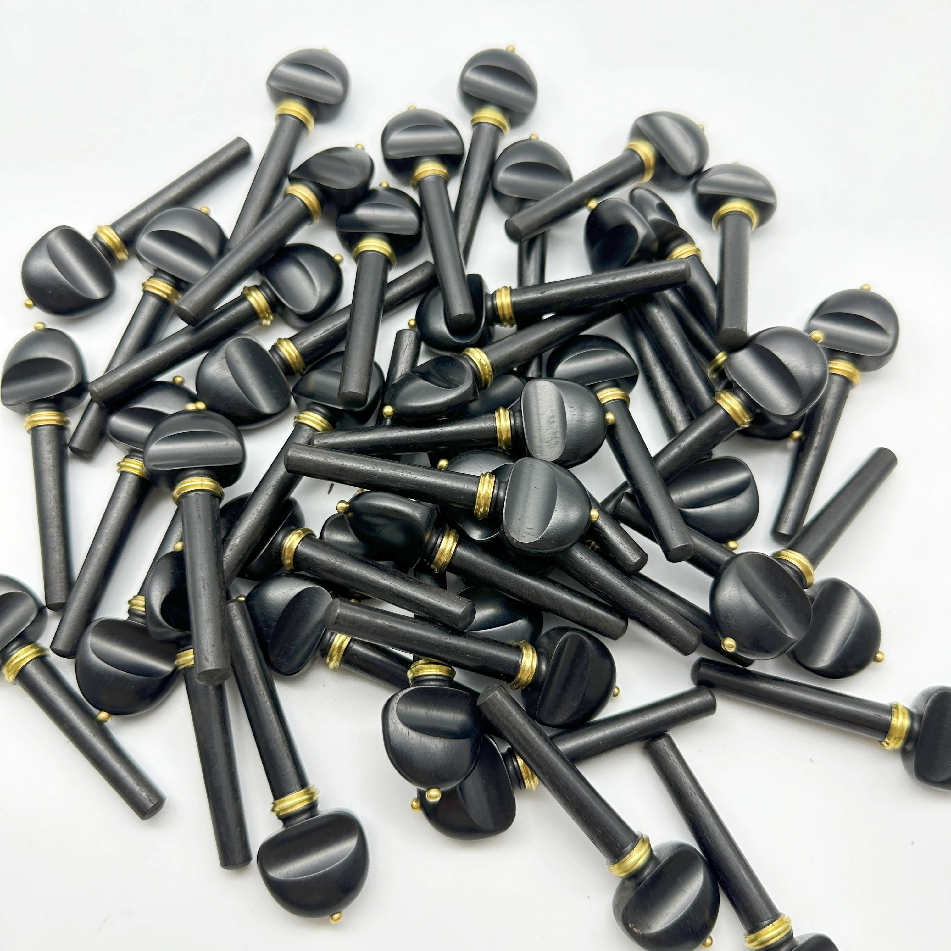 20pcs Violin Pegs Ebony Violin Tuning Pegs 4/4, Inlaid copper ring,4/4 violin Tuner Full Size violin parts