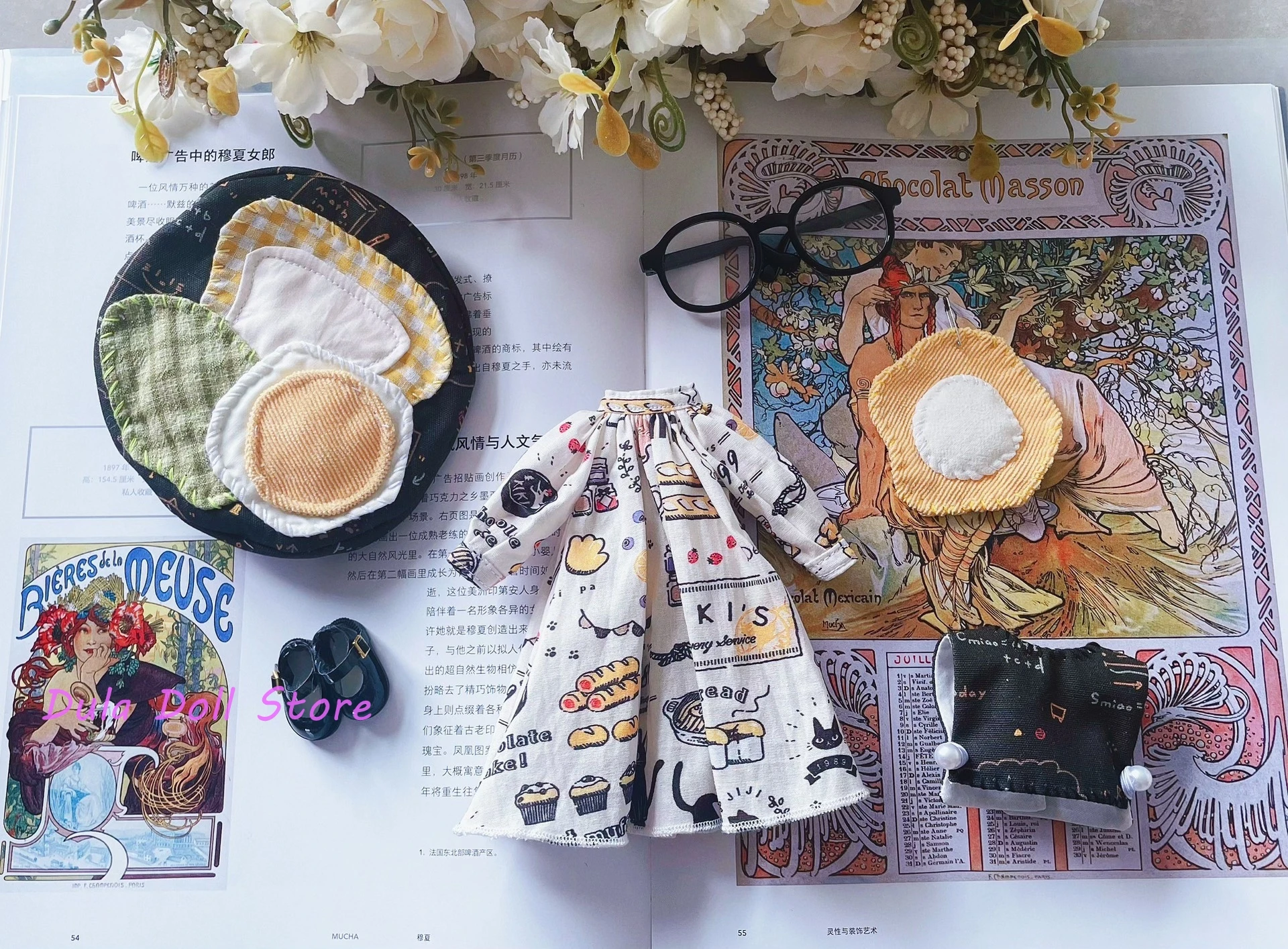 

Одежда для кукол 2026 Dula: платье, юбка-тост с узором "яичница-омлет" для кукол Blythe, ob24, ob22, Azone, Licca, ICY, JerryB, 1/6