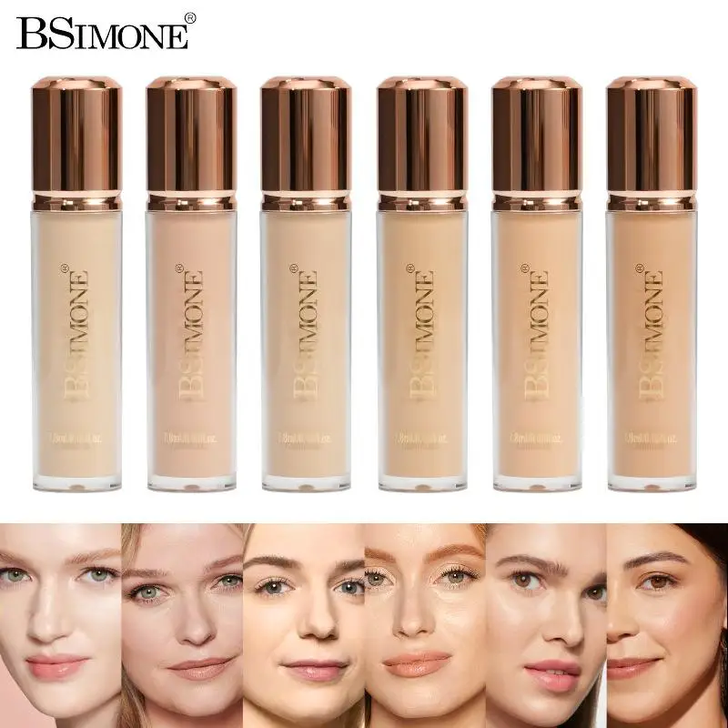 รองพื้นเนื้อลิควิด BSIMONE ปกปิดเต็มที่ ควบคุมความมัน ติดทนนาน เนื้อเนียน บางเบา ปกปิดอย่างเป็นธรรมชาติ กันน้ำ เนื้อแมท