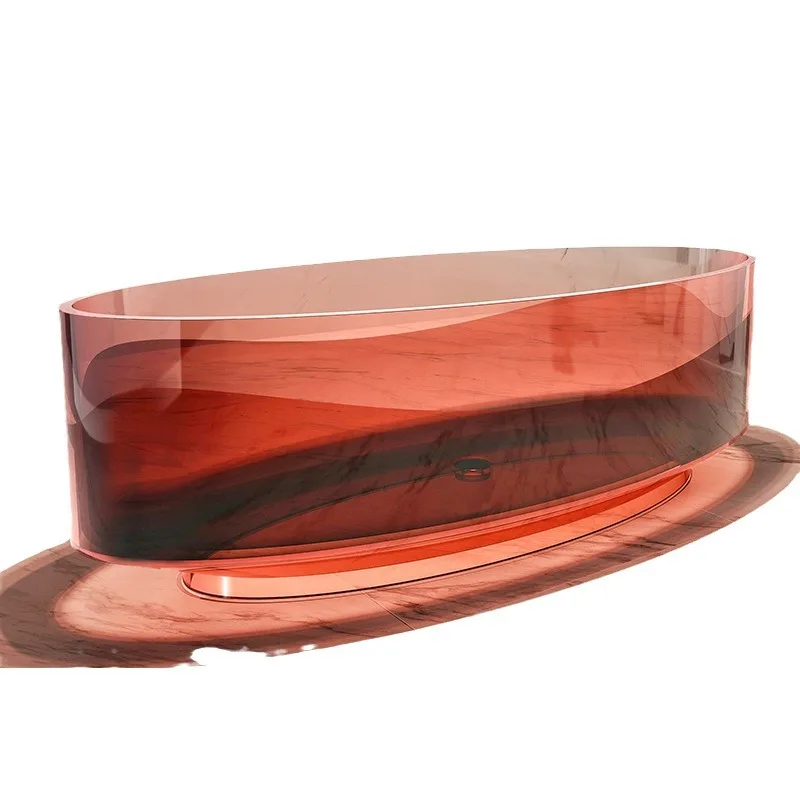 

Independent transparent bathtub Home Internet celebrity hotel oval crystal resin color bathtub