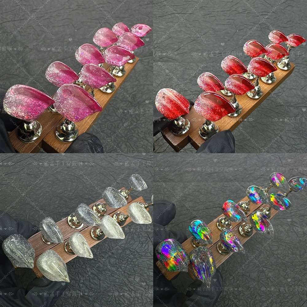 

Spice Girl Colorful Cat Eyes Handmade Beast Claws Dragon Shaped Claws Full Cover Nail Eagle Claw Cat Paw Gradation Press On Nail