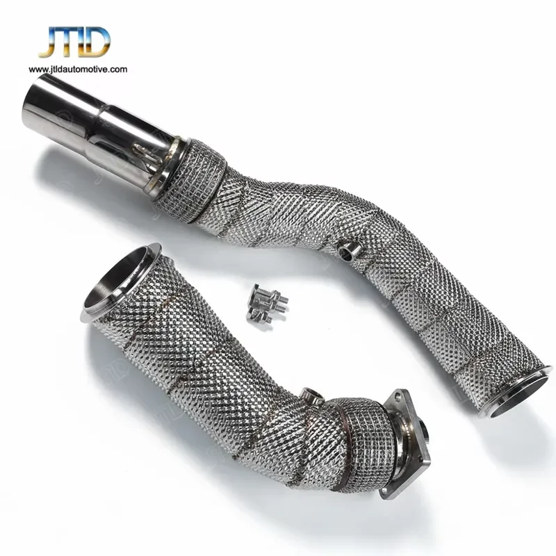New Stock Downpipe Factory Sell Performance 304 Ss Heat Shielding Exhaust System Downpipe for BMW F80 M3 F82 M4 S55