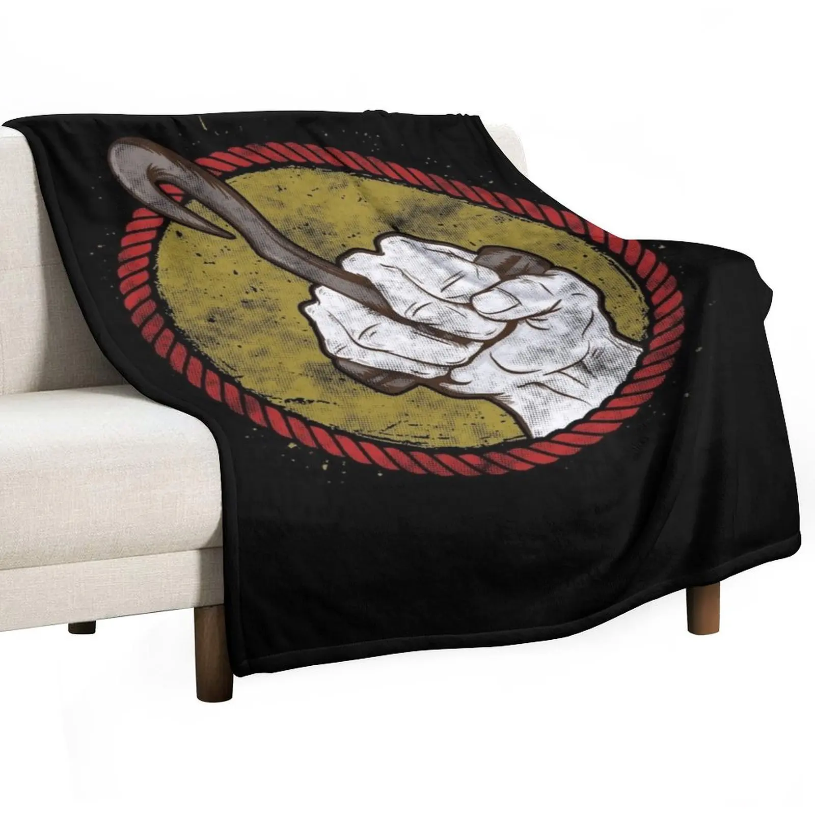 

Longshoreman Hook Graphic Throw Blanket warm for winter Thin Plaid on the sofa Warm Blankets