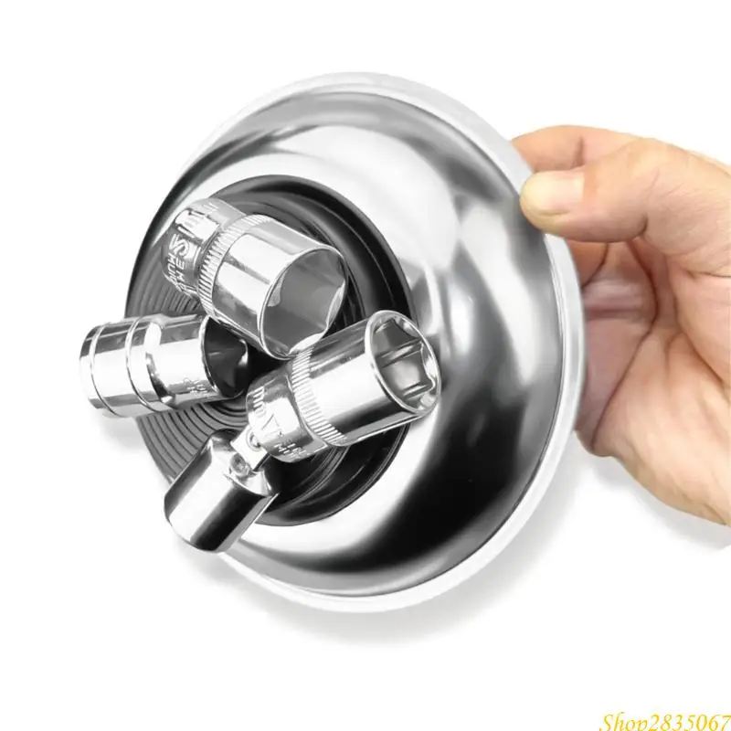 3PCS磁気トレイステンレス鋼磁気ボウルラウンドマグネティックパーツトレイ831F